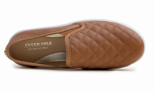 Image of FEVERSOLE Women's Casual Slip On Sneaker Comfort Quilted Loafer Flats