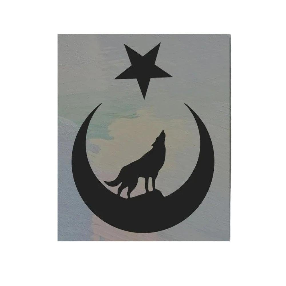 Wolf and Moon Car Sticker Accessories Vinyl PVC(Black)
