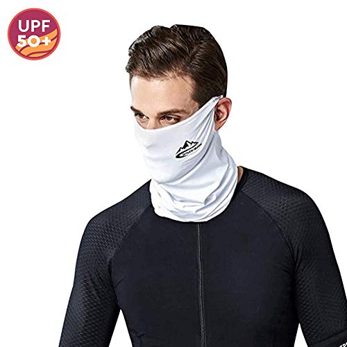 Maschera Bandana Scaldacollo Estivo Sportivo Maschera Corsa Maschera per Il Collo Ghette Unisex Maschera da Ciclismo per Uomo e Donna (Bianca)