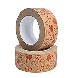 ZUZII Papier-Klebeband | Kraft-Packband | Dekoband | Eco Umweltfreundlich | 50mm x 60M (Muster 3, 1 Rolle)