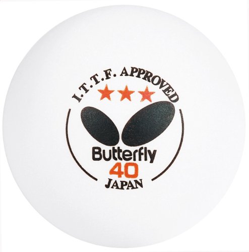 Butterfly B3W640C ITTF Approved 3-Star 40mm Table Tennis Balls (6-Pack, White)