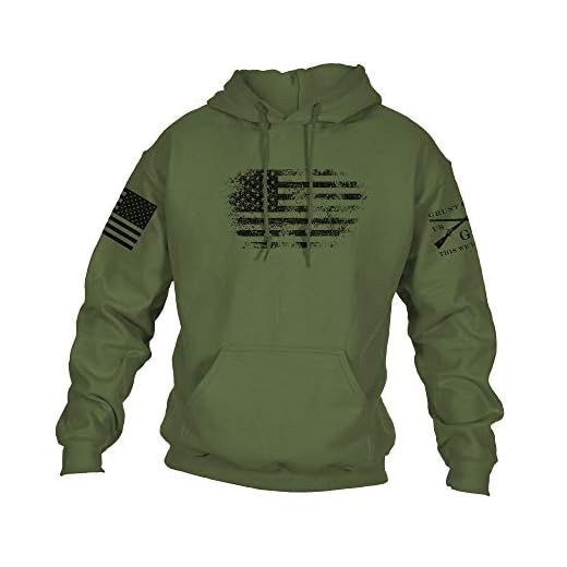 Grunt Style Vintage American Hoodie (Military Green, Medium)