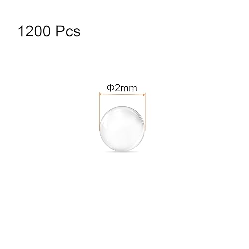 Miniatura 2 de 1200 cuentas de vidrio para hervir bolas de vidrio de 0.079 pulgadas de soda y cal para mezclar botellas, transparente