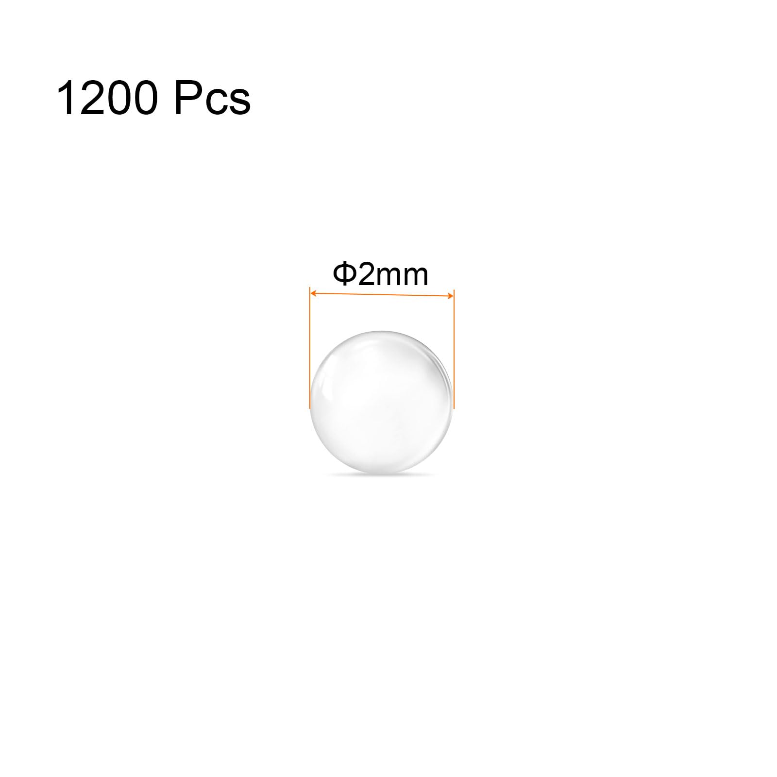 QUARKZMAN 1200pz Vetro Sfera Bollente Pietre 2mm Soda Lime Vetro Perle per Bottiglia Scuotere Mischiare, Trasparente