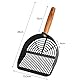 Fhintory Katzenschaufel Edelstahl, Katzenklo Schaufel Metall, Katzenstreuschaufel, Schaufel für Katzentoilette, Verschiedene Lochabstände, Katzenschaufel mit Holzgriff, Litter Box Scoop(Schwarze)
