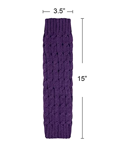 Wrapables Women's Cable Knit Leg Warmers, Purple #TOP3