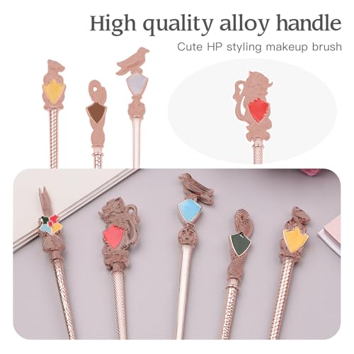 Wechip Makeup Brushes Set,Pottter Magical Gift Box for Women Girls,Christmas Birthday Gifts for Kids,Eye Shadow Eyeliner Blending Lip Brush (Rose Gold set-5 pcs) — view 4