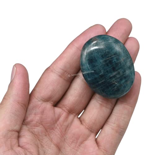 Image of Amazing Gemstone Green Apatite Crystals and Healing Stones - Large Palm Stone Crystals Piedra - Crystal for Good Luck, Balanced Positive Energy, Meditation - Unique Stocking Stuffers, Gifts for Women