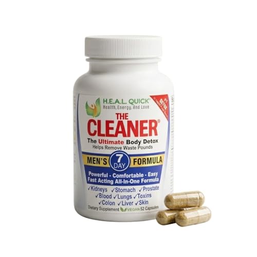 The Cleaner Detox, 52 Capsules, Powerful 7-Day Men Formula, Complete Cleansing Formula for Men, Support Digestive Health