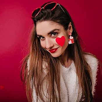 Just Follow Red Beaded Drop Earrings For Women Seed Bead