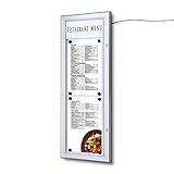 Leistungsaufnahme: 1,6 W Schaukasten LED 2x A4 für Speisekarten, (Hochformat) Alu Infokasten