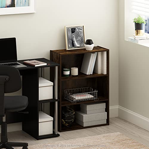 Furinno PASIR Book Shelf, 3-Tier Bookshelf, Storage Shelves Bookcase, 9.7 x 23.7 x 31.5, for Living Room, Bedroom, Home Office, Amber Pine by Furinno - Image 2