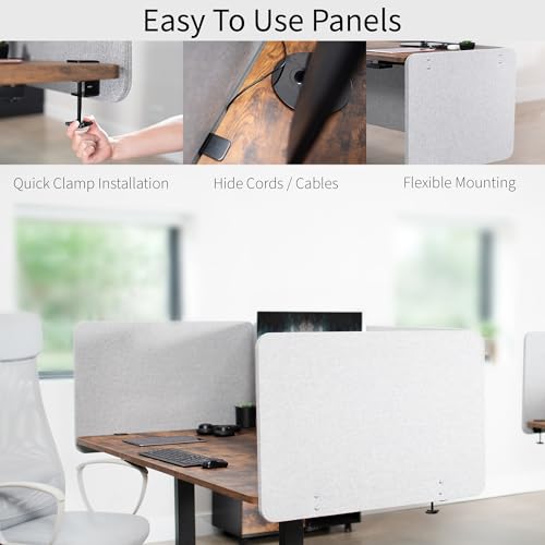 image for VIVO Clamp-on/Screw-on 71 x 24 inch Privacy Panel System, Sound Absorb