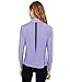 Jamie Sadock Women's Blocks Print Long Sleeve Sunsense 1/4 Zip Top, Lilac Purple