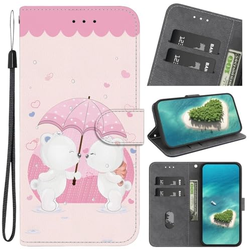 Housse Samsung Galaxy S25 Ultra dessin animé ours : le cadeau romantique en cuir portefeuille