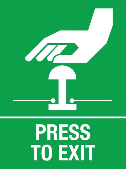 Press To Exit Green Funny Vintage Tin Signs 8 X 12 Inch Wall Art Decor Iron Poster For Home Farmhouse Bar Cafe Yard Indoor Outdoor Gift