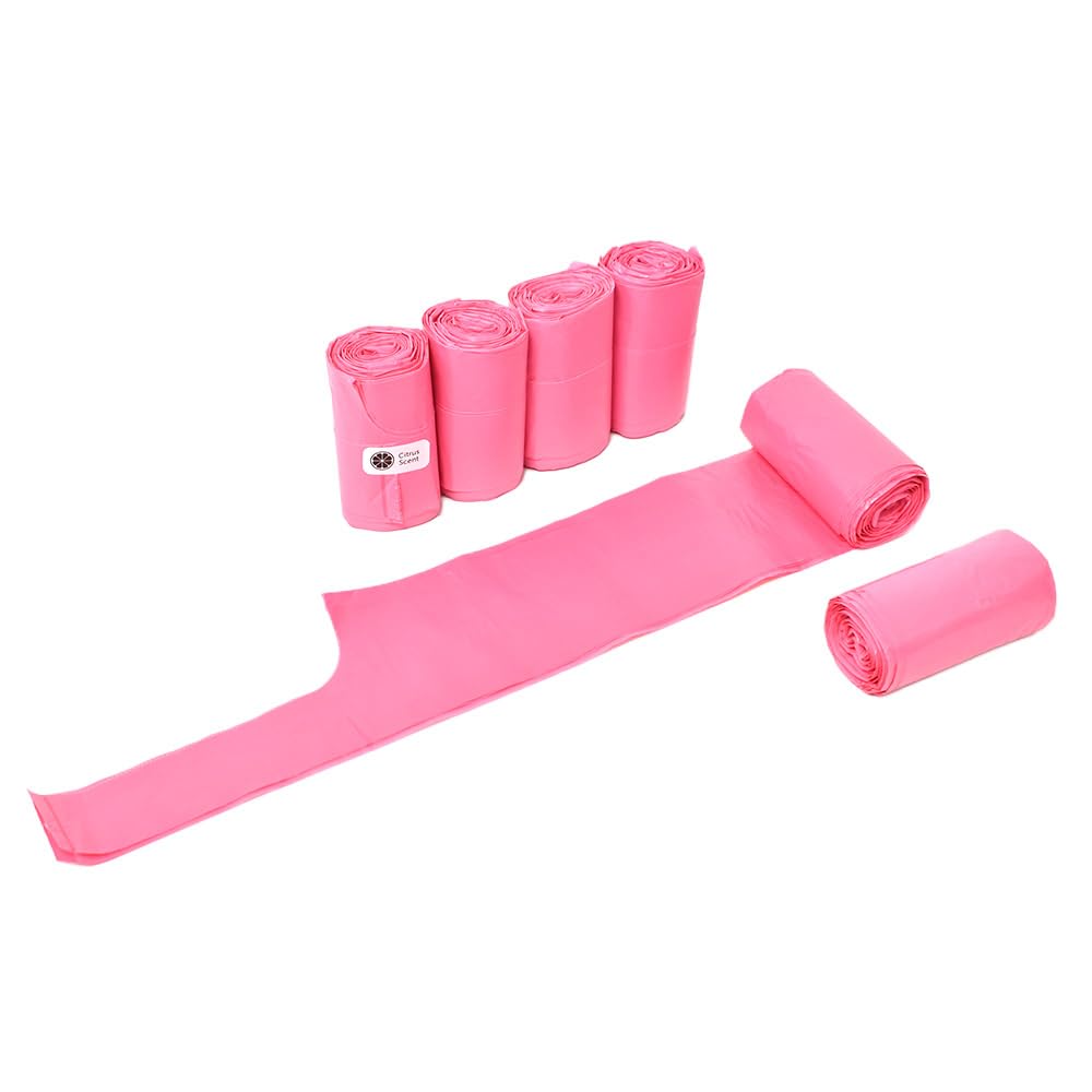 Roll Hundekotbeutel, rosa Zitrusduft, 288