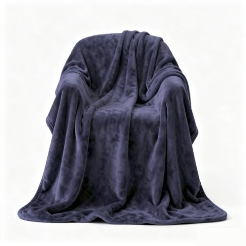 LZJD Fleece Blanket Sofa Throw 170 x 170 cm Fit All Season Soft Throw Blanket Soft Cosy Warm for Sofa/Couch/Bed, Dark Grey