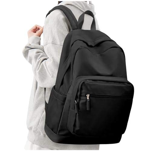 Weplan Mochila Escolar, Mochila De Viaje Causal Mochila Hombre Mochila Mujer Impermeable Mochila Instituto Para Adultos Y Adolescentes Mochila Portatil 14 Pulgadas Para Universidad Daypack,Negro