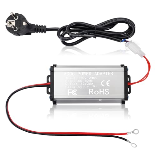 vsshe Adaptateur d'alimentation 240 V à 12 V Transformateur, Transformateur pour Chauffage Diesel 5kW/8kW, Convertisseur de Tension, Transfo AC à DC 200W pour Caravane, Camping-Car, Garage