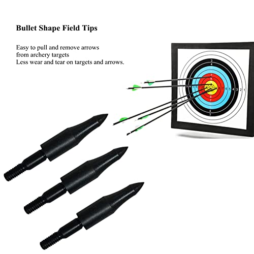 Ykyjch 12pcs 200 Grain Field Points, 200gr Crossbow Arrow Tips for Bow and Arrow Target Practice, Screw-in Bullet Points for 5/16 Inch Arrows, Hunting Archery Target & Accessories - Thumbnail 5