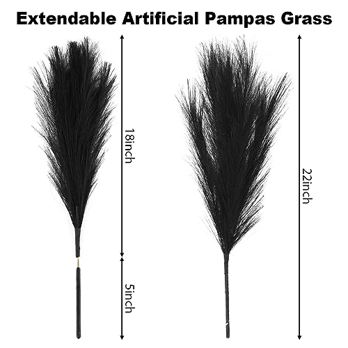 wintfarm 6Pcs Faux Pampas Grass, 18"/45cm can be Extended to 22"/55cm - Image 2