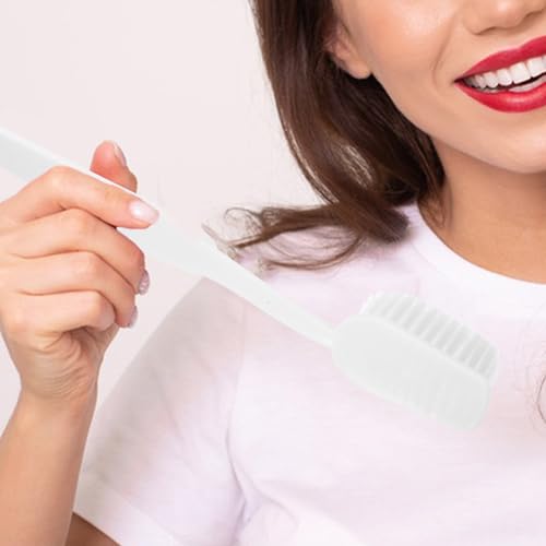 Image of POPETPOP Giant Toothbrush Oversized Novelty Toys: Super Toothbrush Pet Grooming Brush - Wonderful Comedy Item for Costume Take Picture Comedy Party Favors (White)