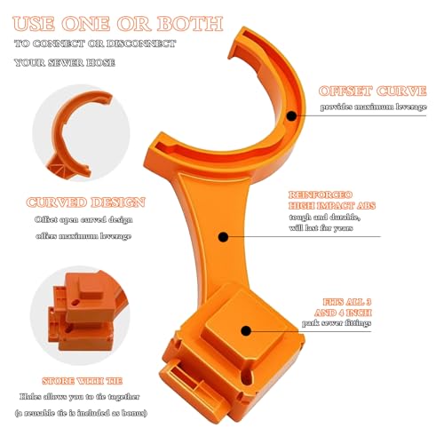 Image of 2 PCS RV Sewer Hose Wrench, Multi-Purpose Sewer Hose Connector Wrench for Connecting and Disconnecting Sewer Hoses, Fits 3-Inch and 4-Inch Male /Female RV Sewer Caps, RV Accessories
