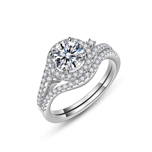 Alliances moissanite D VVS1 éclat éternel en argent sterling pour femme