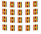 FFILL Uganda Banner Flag String, Uganda Mini Flag Small Banner, for Party, Shops and Bars Decorations, And International Day Celebrations. (Uganda)