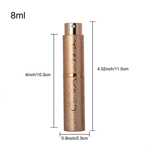 Enslz 8Ml Portable Travel Parfum Bottles With Atomizer Aluminium Mini Perfumes Sprayer Bottle 2Pcs (Gold And Brown) #TOP1