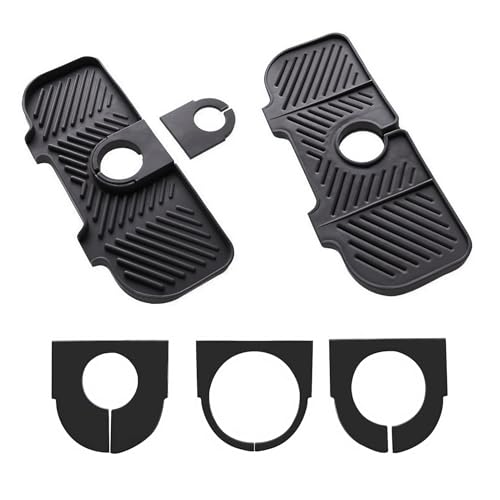 Escurreplatos de silicona, escurridor de platos para grifo, inserto de fregadero Antideslizante para Esponjas, Cepillos y Jabón, Protector de Encimera, Diseño Moderno y Duradero, Color Negro