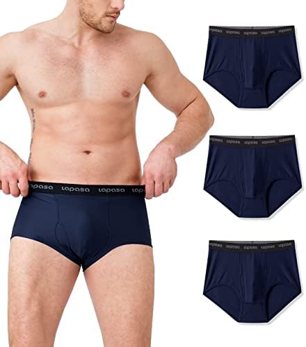 LAPASA Men's Sports Briefs Anti Chafing Underwear, Quick Dry Travel Undershorts Underpants, Breathable, Light, Soft, Pack of 3 M121