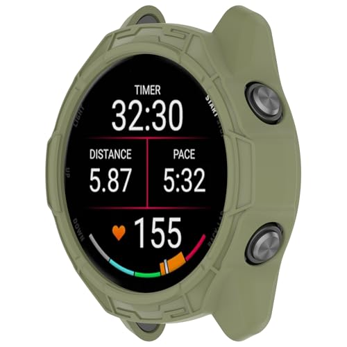 �mRuenTech�n�Ή�GARMIN Forerunner 70 / 170 / 170 Music�P�[�X �ی�P�[�X Garmin Forerunner 170�p�J�o�[ �\�t�g�V���R���� �v���e�N�^�[�J�o�[ �ϏՌ� �y�� ���t���ȒP (�O���[��)