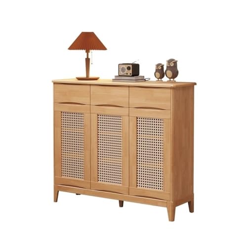 QIXUEZHENG Shoe Rack, All Wood Cabinets, Home Living Room Shoe, Small Apartment Economical Storage Outside The Door(Natural)