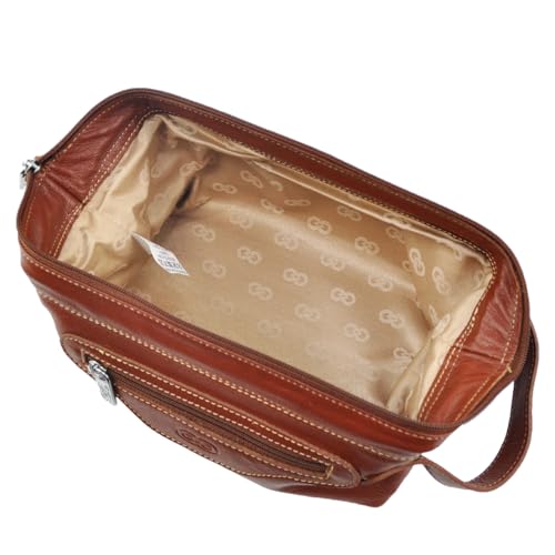 Bolsa Necessaire VERONA em Couro (Pinhão)