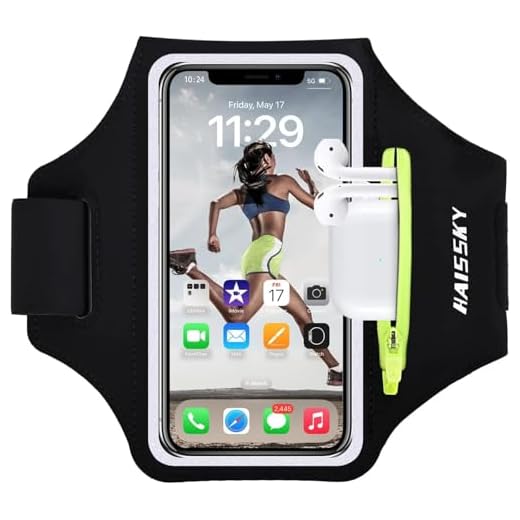 Fascia da Braccio Portacellulare Fascia Sportiva con Titolare Auricolari per Correre Sweatproof Armband per iPhone 15 Pro Max/14/13/13 Pro /12 /iPhone 11 Pro Max/XS Max,Galaxy S24/S23 fino a 6.8"