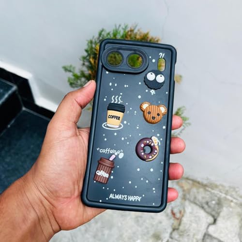 Image of Outlouders Back Cover for OnePlus Nord 4 5G | Cute Fun Cartoon 3D Bear Silicone | Full Body Protection Bumper Case (Black)