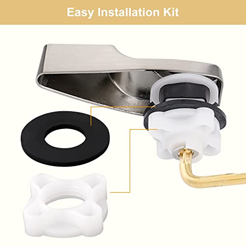 Hygie Rinse Universal Toilet Handle Replacement Kit Compatible With American Standard Toilet, Front Mount Toilet Flush Lever Handle With Stainless Steel Flapper Chains, Brushed Nickel #TOP4