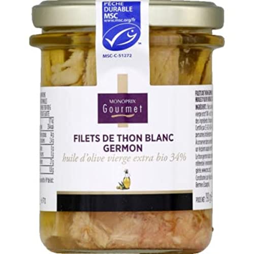 Monoprix Gourmet Filets de thon blanc Germon - Le pot 125 g net égoutté