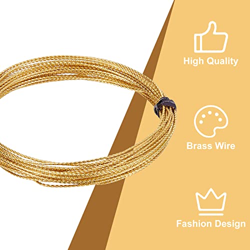 Benecreat 20Ft 20 Gauge Textured Brass Wire, 0.8Mm Thick Brass Tarnish Resistant Wire For Beading Ring Making And Other Jewelry Crafts #TOP2