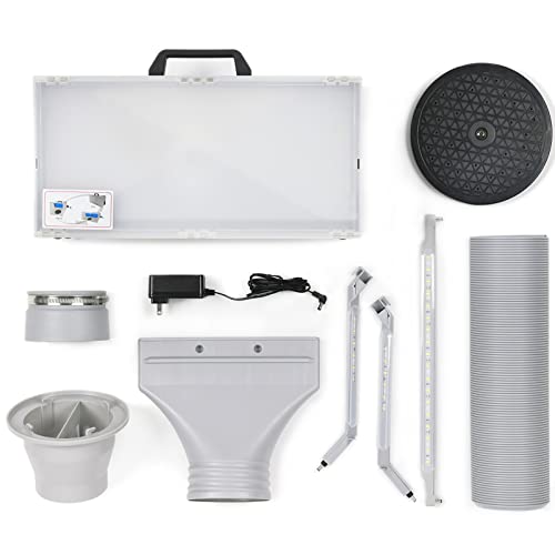 Meeden Airbrush Spray Booth, Paint Booth Set With 3 Led Lights & Turn Table, Portable Airbrush Booth Kit With Air Filter & Exhaust Hose, Craft Hobby Supplies For Model Painting #TOP4