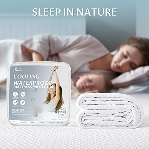 Reaks King Size Bed Waterproof Mattress Protector-Cooling Mattress Cover With Fitted Deep Pocket Up To 18'' #TOP5