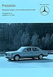 bmw preisliste deutschland  Prospekt Mercedes-Benz Preisliste Personenwagen und Sonderausstattungen - von 1980 - 35 Seiten - Limousine Kombi Coupé Baureihe 123 / S-Klasse 126 / Roadster Coupe 107 - deutsche Ausgabe