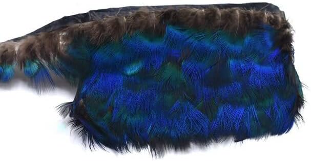 2/10Yards DIY Blue Peacock Feather Trims Ribbons Craft Natural Feathers Plume Needlework Sewing Wedding Party Decoration 5-6cm - 2 Yards - Zamihalaa