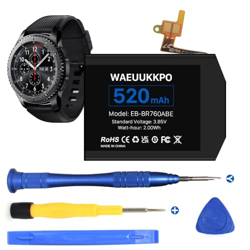 WAEUUKKPO Batería de repuesto para Samsung Gear S3 Frontier SM R760 y Gear S3 Classic, 3,85 V para SM R760, R770, R765 EB BR760ABE GH43 04699A
