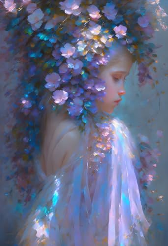 Toile murale pastel irisée HMFMWYFI, douceur artistique