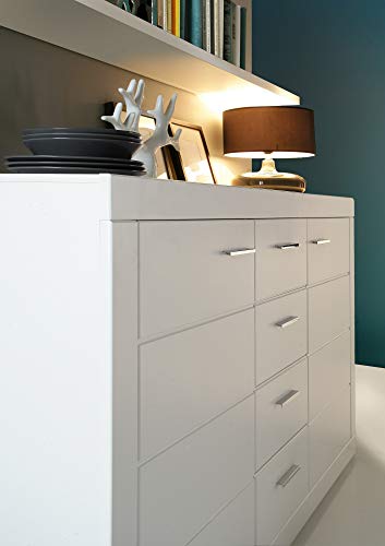 Schlafzimmer Set Snow Bettgestelle Nachttisch Sideboard Kleiderschrank (Mit Lattenrost) – Bild 7