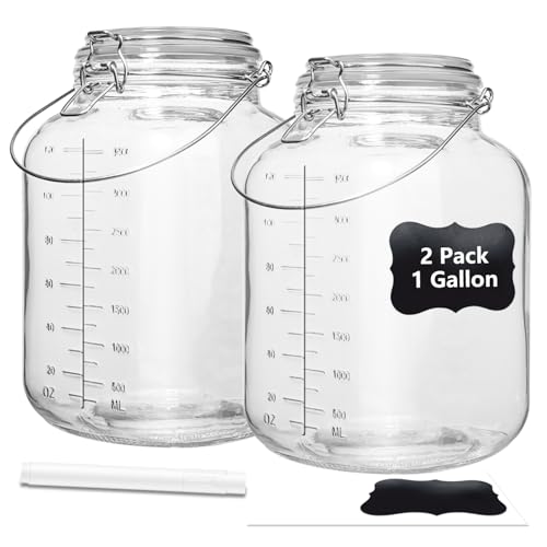 Glassmagic 1 Gallon Wide Mouth Mason Jars (2-Pack)