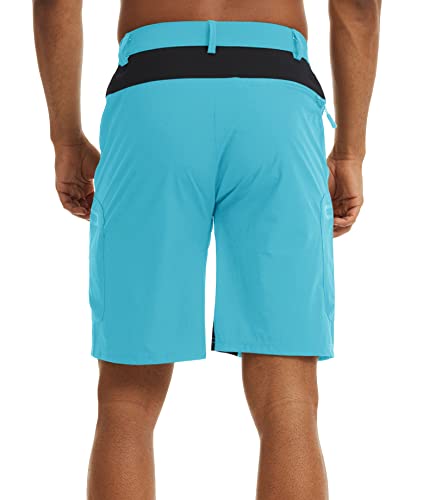 Magnivit Mens Biker Shorts Climbing Shorts Elastic Waist Cargo Shorts Outdoor Soprts Capri Short Board Shorts Nylon Cargo Shorts Ice Blue #TOP2